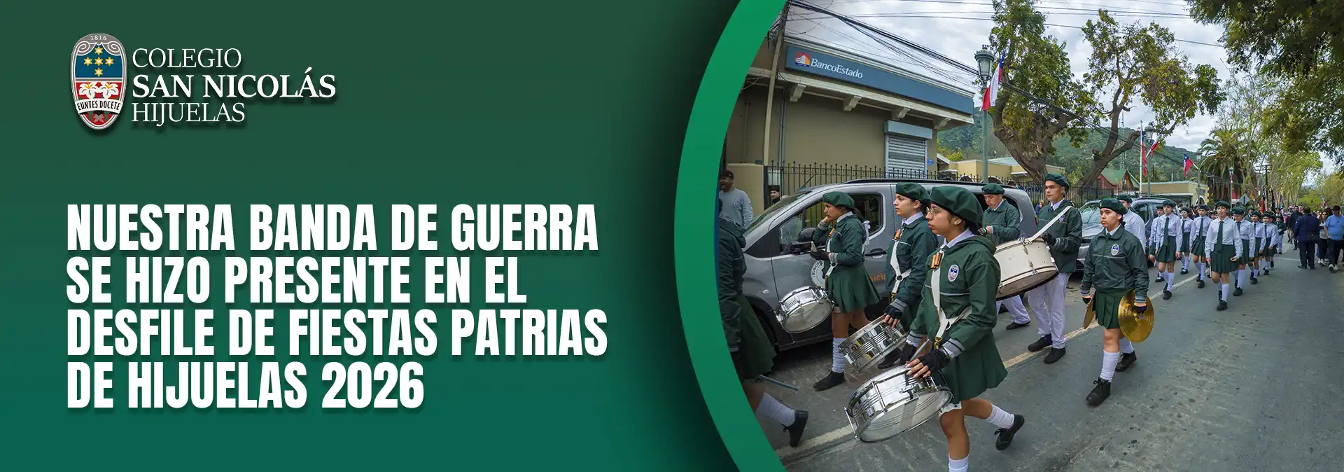Nuestra Banda de Guerra se hizo presente en el desfile de Fiestas Patrias de Hijuelas
